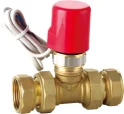 equal shape cw617 material brass Electric male thread stop valve with plastic cap and solenoid
