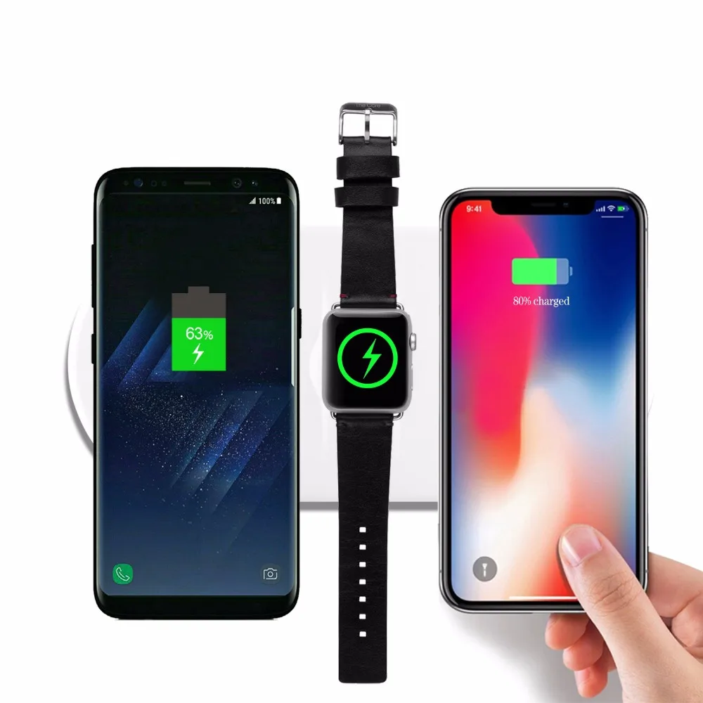 3 in 1 Wireless Charging Pillow with Led light for iphone X for i watch Portable Wireless Charger for AirPods, White
3 in 1 Wireless Charging Pillow with Led light for iphone X for i watch Portable Wireless Charger for AirPods, White