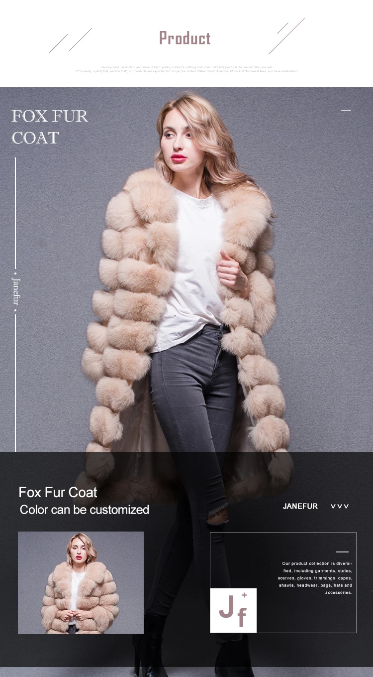 Comfortable fox fur coat fashion high quality fox fur coat long coat