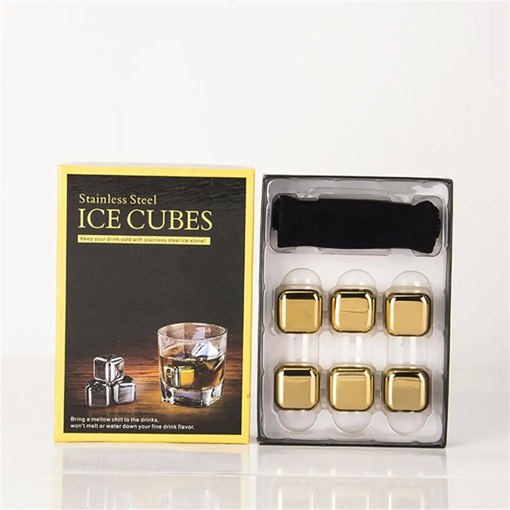 Gold Whiskey Stone Set Black Storage Bag 6 Piece Metal Cooling Stone 304 Stainless Steel Ice Cubes
Gold Whiskey Stone Set Black Storage Bag 6 Piece Metal Cooling Stone 304 Stainless Steel Ice Cubes