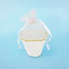 Custom small drawstring paper jewelry gift bag with logo