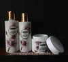 Hot stamping decal opal glass bottles and jars ,cosmetic package sets China manufactory for skin care