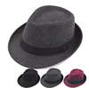 Wholesale Christmas Top Hats Woolen Fedora Hat Wide Brim Felt Cap Gentleman Europe Formal Hat Winter Warm Bucket Caps