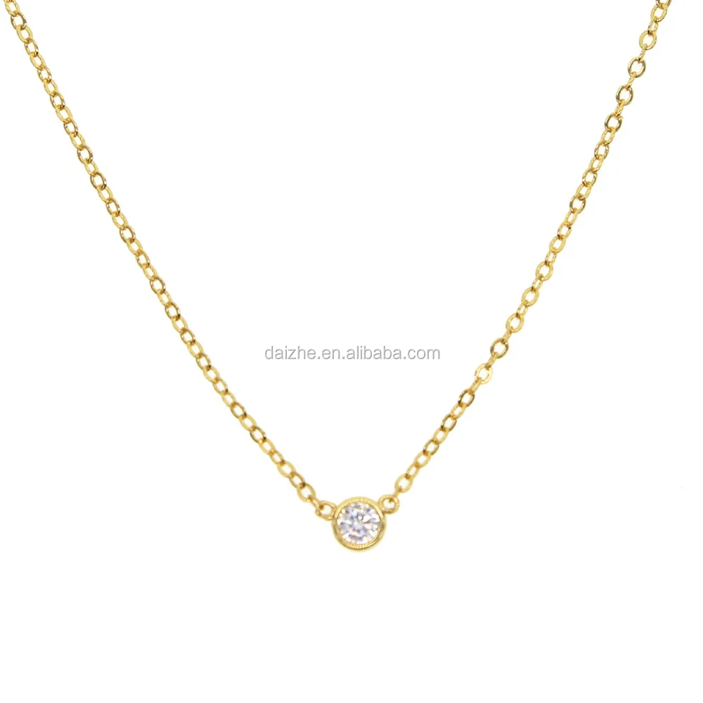 fashion gold filled 1pcs round cz bezel charm pendant necklace for women wedding necklace gift, Black 
fashion gold filled 1pcs round cz bezel charm pendant necklace for women wedding necklace gift, Black