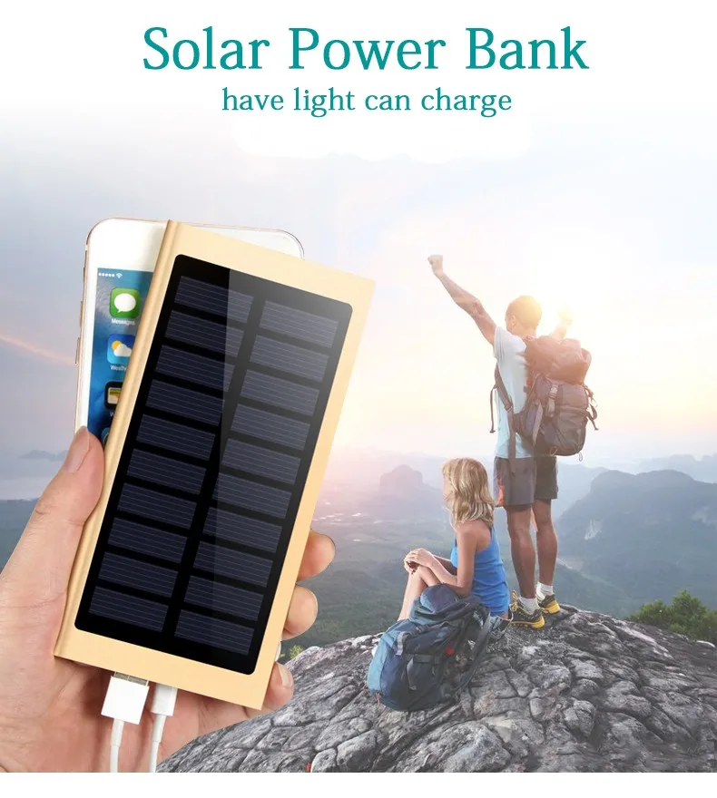 CE RoHS FCC certificated portable 10000mah solar charger powerbank solar powered power bank for smartphones - ANKUX.COM