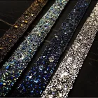 2015 new design rhinestone mesh trim/mesh roll iron on glue 2cm width