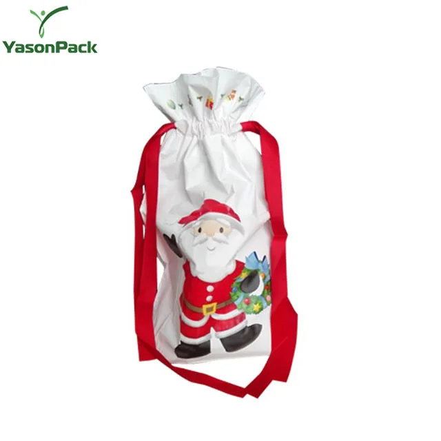 cute santa claus pattern plastic cartoon christmas gift bag
