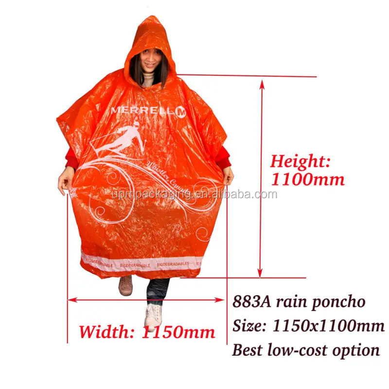 883A rain poncho with dimension