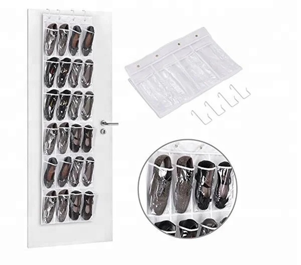 PVC And Nonwoven Fabric Clear Over The Door 24 Pockets Single Sided Hanging Shoe Organizer With Hooks White
PVC And Nonwoven Fabric Clear Over The Door 24 Pockets Single Sided Hanging Shoe Organizer With Hooks White