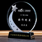 Round crystal awards and medals with black base for business ornament souvenirs