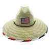 Mat grass bound american flag mens mexican sombrero lifeguard straw surf hat