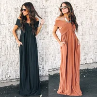 OEM China Sexy Elegant Women Clothing Off The Shoulder Solid Color Dresses Ladies Maxi Wrap Dress
OEM China Sexy Elegant Women Clothing Off The Shoulder Solid Color Dresses Ladies Maxi Wrap Dress