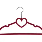 CZH 33cm children top hangers velvet hangers with heart shape for cloth