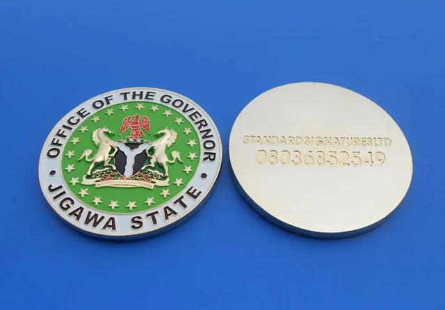 federal republic of nigeria adviser metal enamel coin