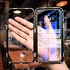 Hisam 360 Magnetic Adsorption Case for iPhone Xs Tempered Glass Back Cover Hard Case
