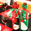 IN stock Wholesale Christmas Ornaments Wine Bottle Set Christmas Decoration Fancy Holiday Wine Bottle Gift Bag