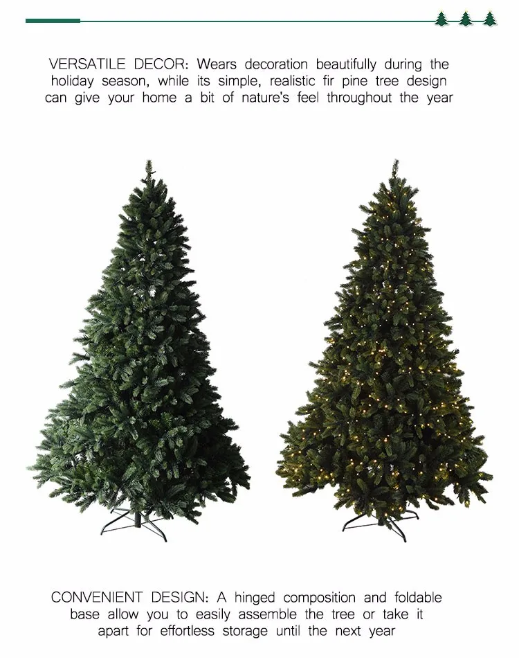 hot sale 7ft pvc artificial christmas tree with warm white 450
