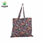 fold up handled shopping grocery expandable canvas floral tote bag