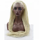 Fashion Lace Front braid synthetic fiber Wig Three Braids Women Yellow Curly Hair 14"-26" Long Hair Wigs