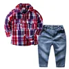 fashion shirt+ denim pants sets kid clothes for boy wholesale