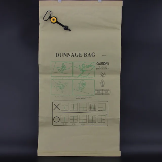 dunnage bag with valve airbags for container packing of paper