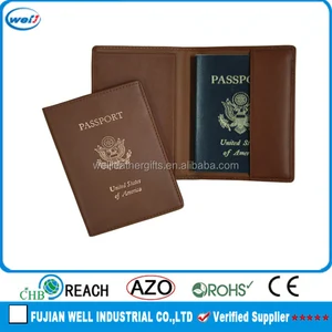 personalized pu leather gift passport holder