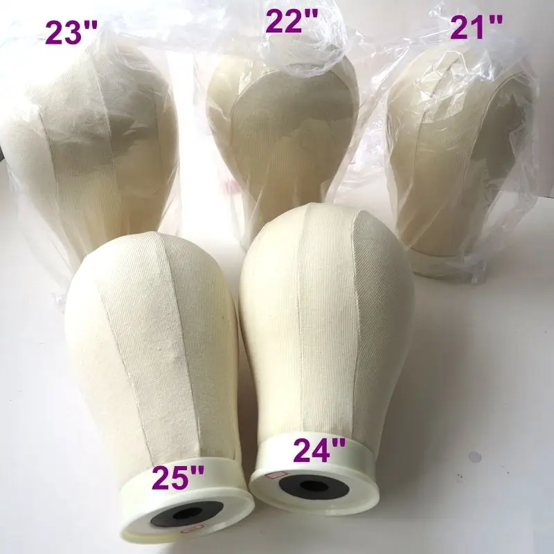 

2019 New Products All Size 21"/22"/23"/24"/25" Canvas Head Beige Wig Holder Mannequin Head For Lace Front Closure Wigs