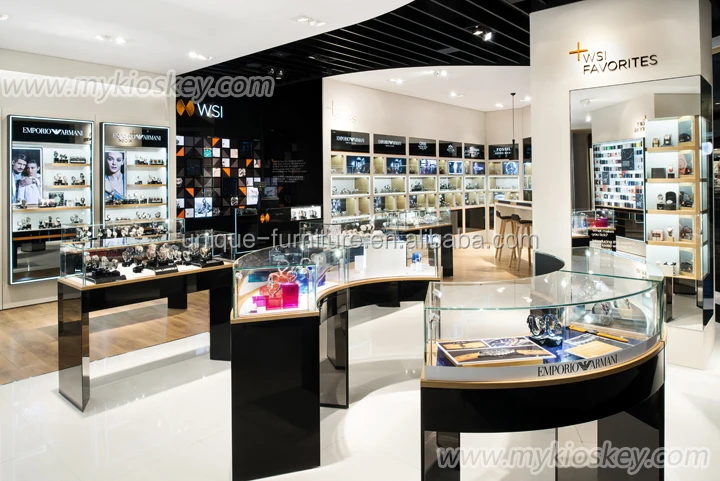 oem luxury jewelry shop interior design , jewellery display shop