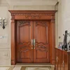 New exterior used main solid teak wood double door design for house