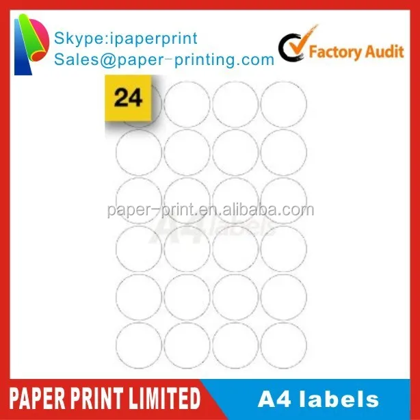 Personalizar imprimir redonda extraíble etiquetas (45mm) A4 etiquetas