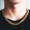 KRKC&CO Top Quality 10mm 18inch Yellow Gold Miami Cuban Link Chain 18k Gold Chain Stainless Steel Cuban Link Chain Cuban Choker