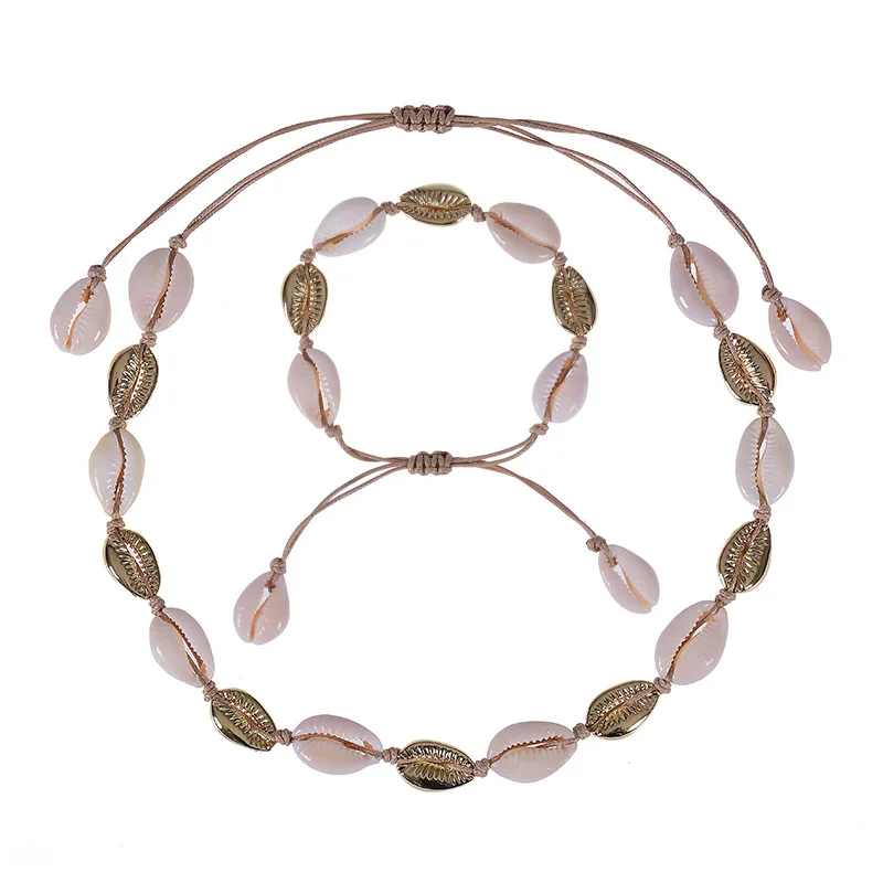 Handmade Shell Choker Necklace and Bracelet Summer Conch Sea Shell Choker Jewelry Sets
Handmade Shell Choker Necklace and Bracelet Summer Conch Sea Shell Choker Jewelry Sets