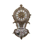 Luxury Antique Crafts Bronze Porcelain wall Clock For Home Decoration
