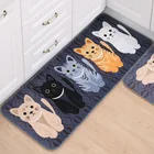 2 Pieces Design Modern Cushion Designer Memory Foam Kitchen Rugs Sets