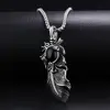 Innovative Jewelry design feather shape black stone pendant hip hop necklace
