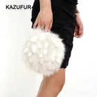New Design Fashion Ball Shape Bag Real Fox Fur Handbags