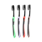 Double Ultra Soft Bamboo Charcoal Nano antibacterial toothbrush Oral Care with Black Heads