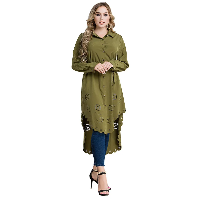 New Ladies Long Shirts Muslim Women Wine Red Green Blue Black Women's Shirts Long Sleeved Blouses Hollow Lace
New Ladies Long Shirts Muslim Women Wine Red Green Blue Black Women's Shirts Long Sleeved Blouses Hollow Lace