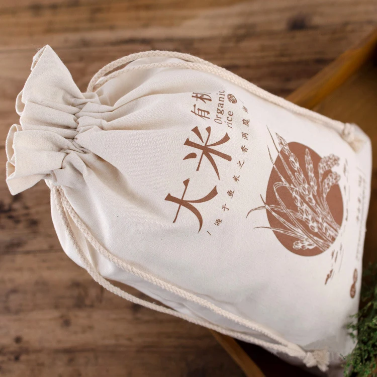 cheap blank custom cotton muslin drawstring bag