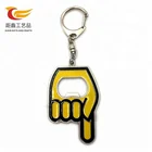 China custom logo metal bottle opener keychains finger shaped key chain