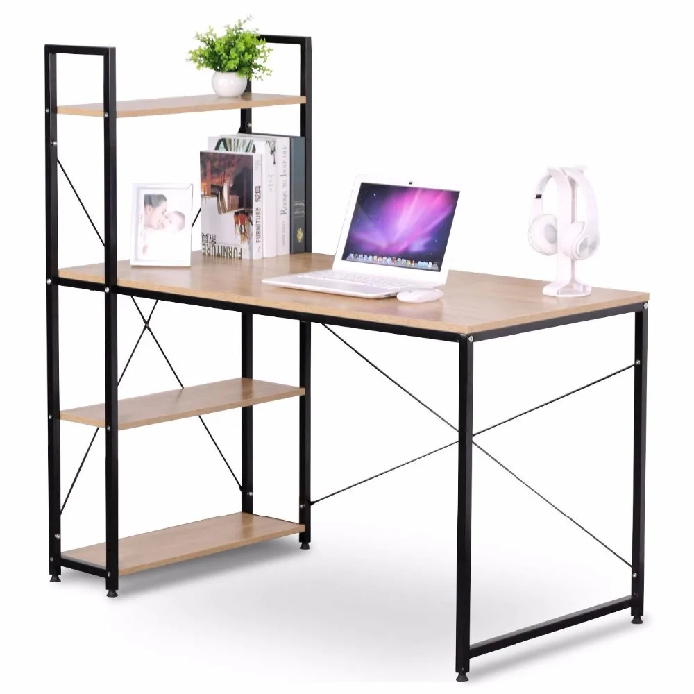 Simple Cheap Small Size Modern Computer Desk With Shelves B209