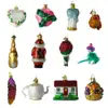 Xmas colorful glass christmas tree ornaments with different shapes