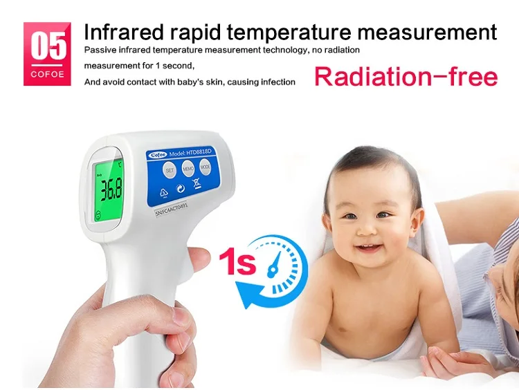 Hot selling Backlight Digital Non contact forehead infrared thermometer