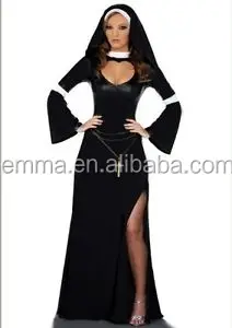 Adulto traje sexy freira lingeries traje do vestido extravagante de halloween CW-1988
