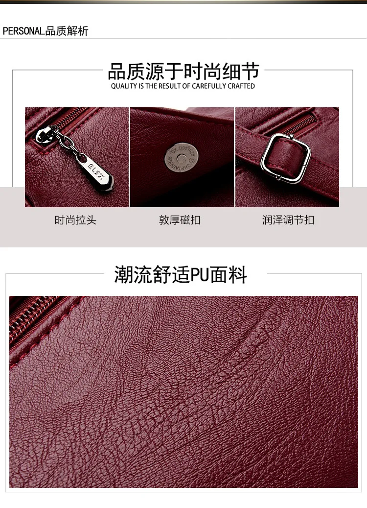 Guangzhou Burgundy Black Bolso Bandolera Sacoche 100% Leather Bag Women Shoulder