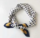 Women's Small Square 100% polyester Silk like soft polka dot 5 colors Scarfs Scarves