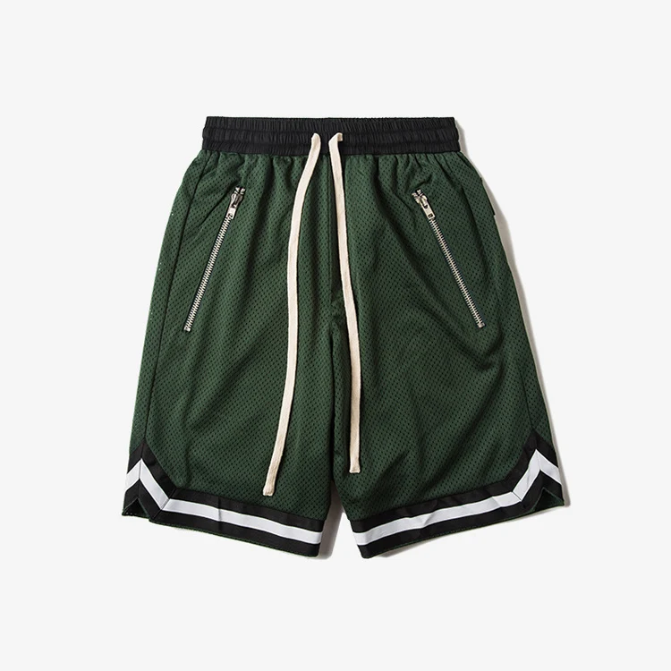 Summer loose fit mesh street basketball elastic waistband drawstring free style hip pop men's shorts