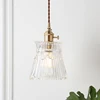 single brass Nordic bedroom pendant lamp decorative modern glass hanging light