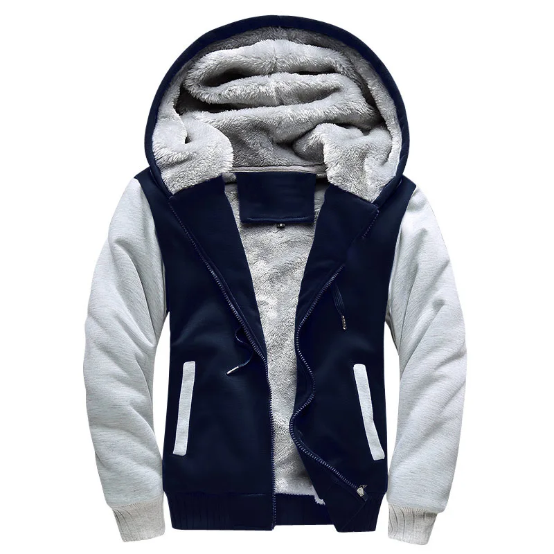 

2020 brand Male winter Design of Hoodie fashion Slim Brushed hoody hoodie with zipper zip warm man Long sleeve coat, Picture