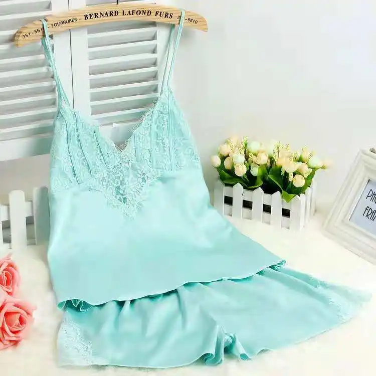 Wholesale Stock Custom Women Nightwear Satin Silk Camisole Pajamas, Pink;green;organge;black
Wholesale Stock Custom Women Nightwear Satin Silk Camisole Pajamas, Pink;green;organge;black